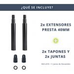 IBRIQO® Extensor 40mm Válvula Presta Bicicleta - Imagen 2