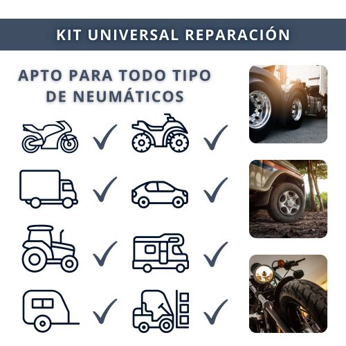 IBRIQO® Kit Reparación de Pinchazos para Neumáticos Vehiculos Motos con Mechas y Pegamento 6
