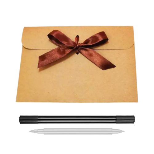 30 Sobres Vintage Papel Kraft con Cinta Marron + Rotulador 1