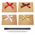 30 Sobres Vintage Papel Kraft con Cinta Roja, Dorada, Marron o Rosa y Rotulador Regalo