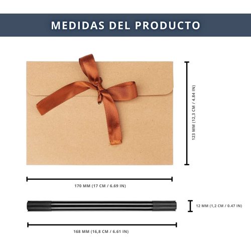 30 Sobres Vintage Papel Kraft con Cinta Roja + Rotulador 7