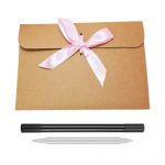 30 Sobres Vintage Papel Kraft con Cinta Rosa + Rotulador 1