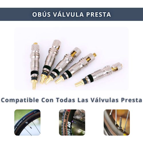 IBRIQO® 10 Obuses Válvula Presta + 2 Llaves Bicicleta 6