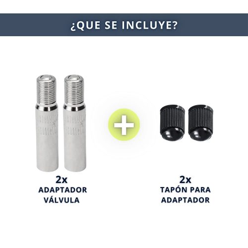 IBRIQO® 2 Adaptadores Prolongadores 40mm Válvula Schrader Gorda Moto Patinetes Eléctricos 2