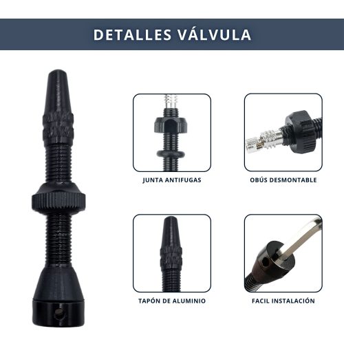 IBRIQO® 2 Válvulas 40mm Presta Tubeless Bicicleta - Imagen 6