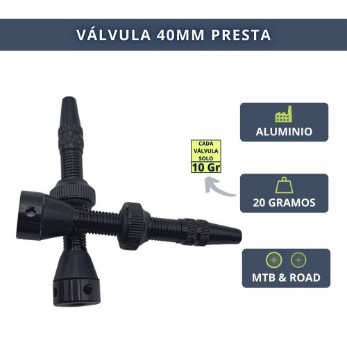 IBRIQO® 2 Válvulas 40mm Presta Tubeless Bicicleta MTB ROAD 6