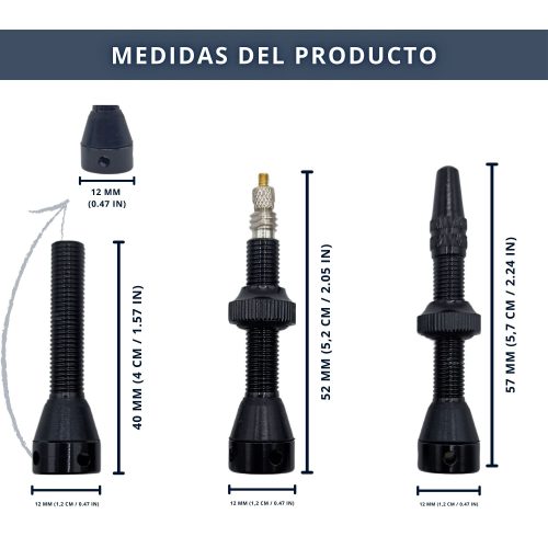 IBRIQO® 2 Válvulas 40mm Presta Tubeless Bicicleta MTB ROAD 7