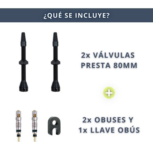 IBRIQO® 2 Válvulas 80mm Presta Tubeless Bicicleta MTB ROAD 2