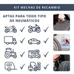 IBRIQO® 25 Mechas Recambio 6x100mm Para Kits Reparar Pinchazos Vehículos 6