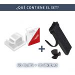 IBRIQO® Clips Blancos Adhesivos Sujeta Cables Organizador con Bridas Velcro 2