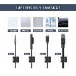 IBRIQO® Clips Blancos Adhesivos Sujeta Cables Organizador con Bridas Velcro 5