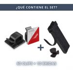 IBRIQO® Clips Negros Adhesivos Sujeta Cables Organizador con Bridas Velcro 2