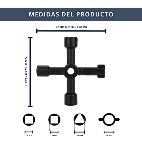 IBRIQO® Llave Universal Multifuncional de 4 Puntas Cuadros 2