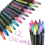 IBRIQO® Rotuladores Purpurina 12 Colores Metalizados Lettering Mandalas Manualidades 1