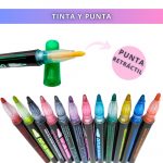 IBRIQO® Rotuladores Purpurina 12 Colores Metalizados Lettering Mandalas Manualidades 2
