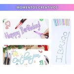 IBRIQO® Rotuladores Purpurina 12 Colores Metalizados Lettering Mandalas Manualidades 6