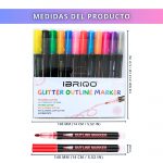 IBRIQO® Rotuladores Purpurina 12 Colores Metalizados Lettering Mandalas Manualidades 7