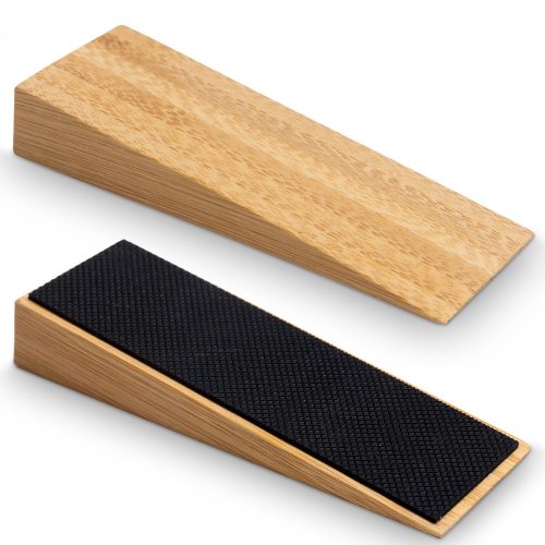 Set 2 Topes Cuñas de Madera Bambu Puertas Antideslizante Sujeta Puertas 1