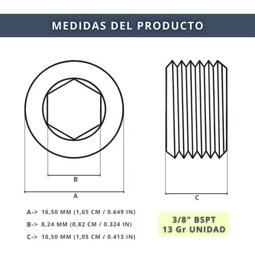 Tapon Allen 3,8 M BSP 5 y 10 9