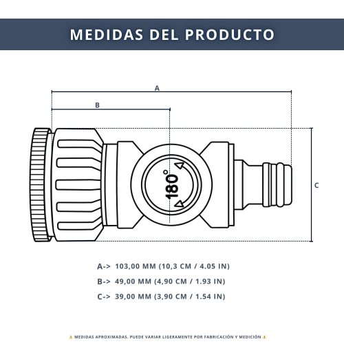 IBRIQO® Conector Flexible para Riego 3/4" y 1" – Adaptador Giratorio 90°-180° para Grifos y Mangueras de Jardín - Imagen 7