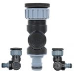 IBRIQO® Conector Flexible para Riego 3/4" y 1" – Adaptador Giratorio 90°-180° para Grifos y Mangueras de Jardín