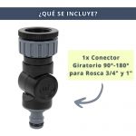 IBRIQO® Conector Flexible para Riego 3/4" y 1" – Adaptador Giratorio 90°-180° para Grifos y Mangueras de Jardín - Imagen 2