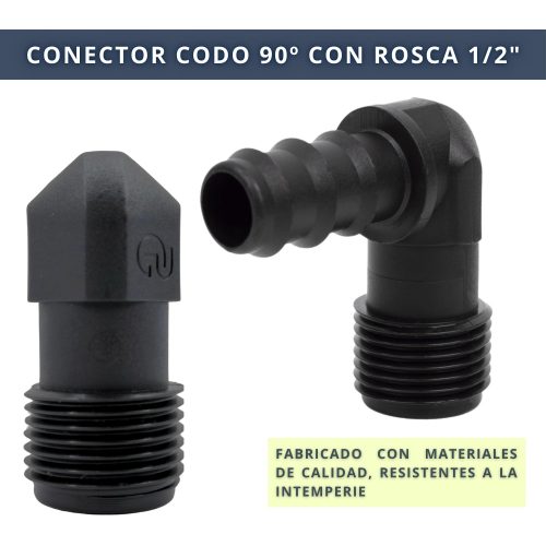 CONECTOR CODO 90º CON ROSCA 1,2_ 5
