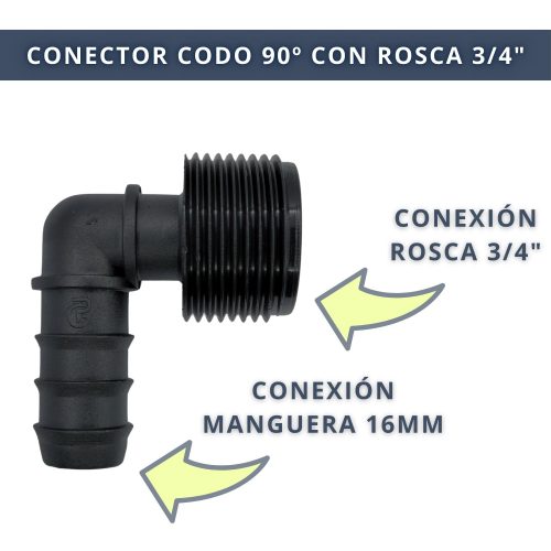 CONECTOR CODO 90º CON ROSCA 3,4_ 3