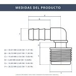 CONECTOR CODO 90º CON ROSCA 3,4_ 6