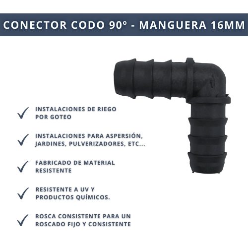 CONECTOR CODO 90º manguera 16mm 1,2_ 4