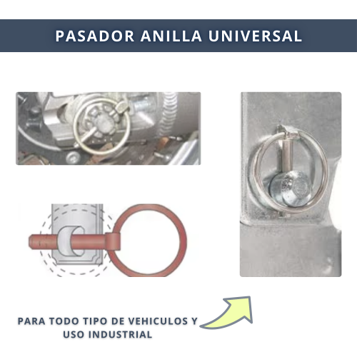 IBRIQO® Pasadores de Anilla Zincados M10x46mm – Sujeción Rápida para Maquinaria, Remolques y Bricolaje - Imagen 3