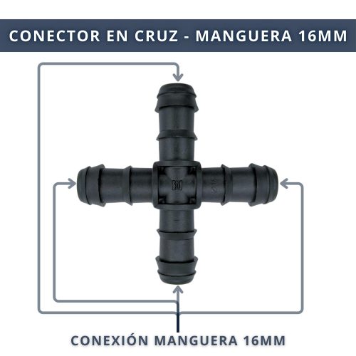 IBRI0030004 CONEXIÓN TRIPE EN CRUZ - Y - MANGUERA 16MM 3