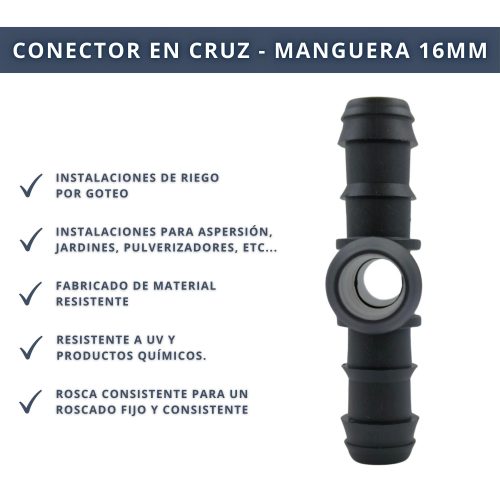 IBRI0030004 CONEXIÓN TRIPE EN CRUZ - Y - MANGUERA 16MM 4