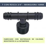 IBRI0030006 CONECTOR T DOBLE EMPALME CON ROSCA 3,4 - MANGUERA 16MM 5