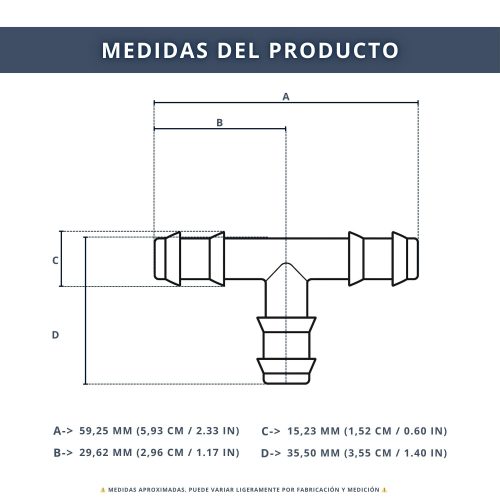 IBRIQO® Conector en T para Manguera 16 mm – Derivación para Riego por Goteo - Imagen 5