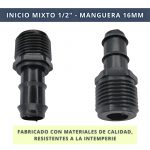 IBRI0030009 CONECTOR ENLACE MIXTO MANGUERA 16MM - ROSCA 1,2 5