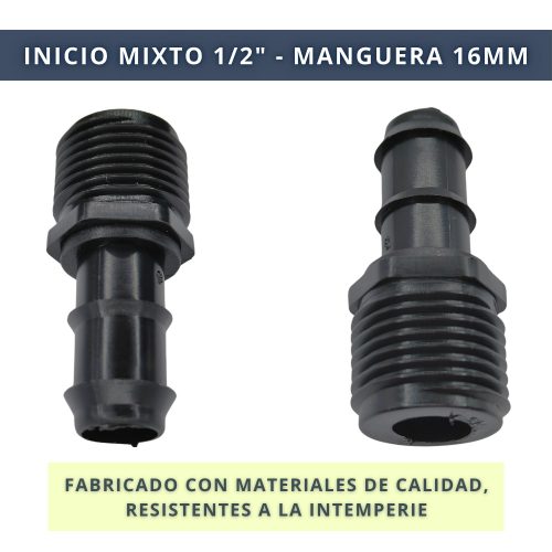 IBRI0030009 CONECTOR ENLACE MIXTO MANGUERA 16MM - ROSCA 1,2 5