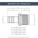 IBRI0030010 CONECTOR ENLACE MIXTO MANGUERA 16MM - ROSCA 3,4 6