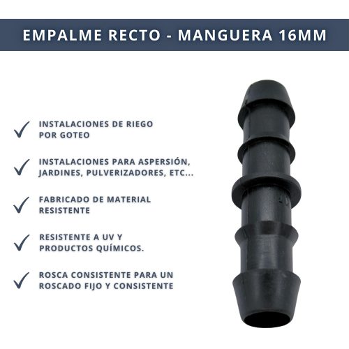 IBRI0030011 EMPALME RECTO - MANGUERA 16MM 4