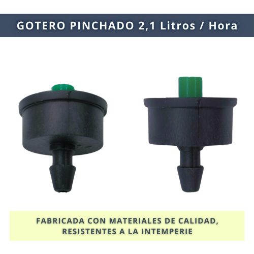 IBRIQO® Gotero Autocompensante 2,1 l/h Manguera – Caudal Constante para Riego por Goteo - Imagen 3