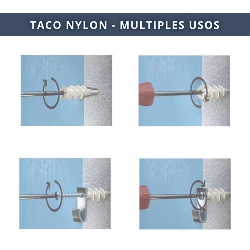IBRI0190002+3+4 TACO TORNILLO NYLON 15x33 MM BLANCOS 4
