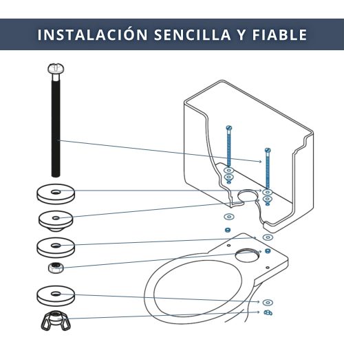 IBRI0190005 KIT 2 TORNILLOS INOX FIJACION TAZA-CISTERNA M6x90 MM 5