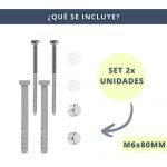 IBRI0190006 KIT 2 TACOS TORNILLOS INOX FIJACION SANITARIO 6x80 MM 2