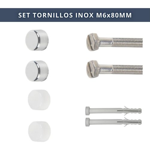 IBRI0190006 KIT 2 TACOS TORNILLOS INOX FIJACION SANITARIO 6x80 MM 4