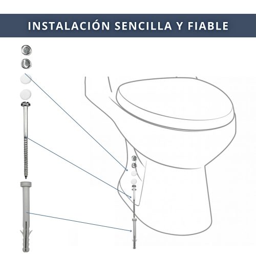 IBRI0190006 KIT 2 TACOS TORNILLOS INOX FIJACION SANITARIO 6x80 MM 5