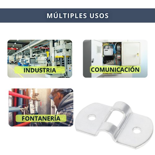 IBRIQO® Grapa/Chapa Puente Galvanizada 25×6 mm (Ø6) – Sujetacables y Cerradero para Remolque, Portón y Vehículo - Imagen 4