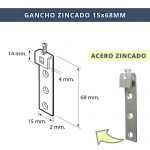 IBRI0200003+4 GANCHO MOBILIARIO C-TORNILLO REGULABLE ZN 15x68 MM 5