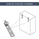 IBRI0200003+4 GANCHO MOBILIARIO C-TORNILLO REGULABLE ZN 15x68 MM 6
