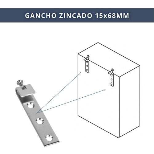 IBRI0200003+4 GANCHO MOBILIARIO C-TORNILLO REGULABLE ZN 15x68 MM 6